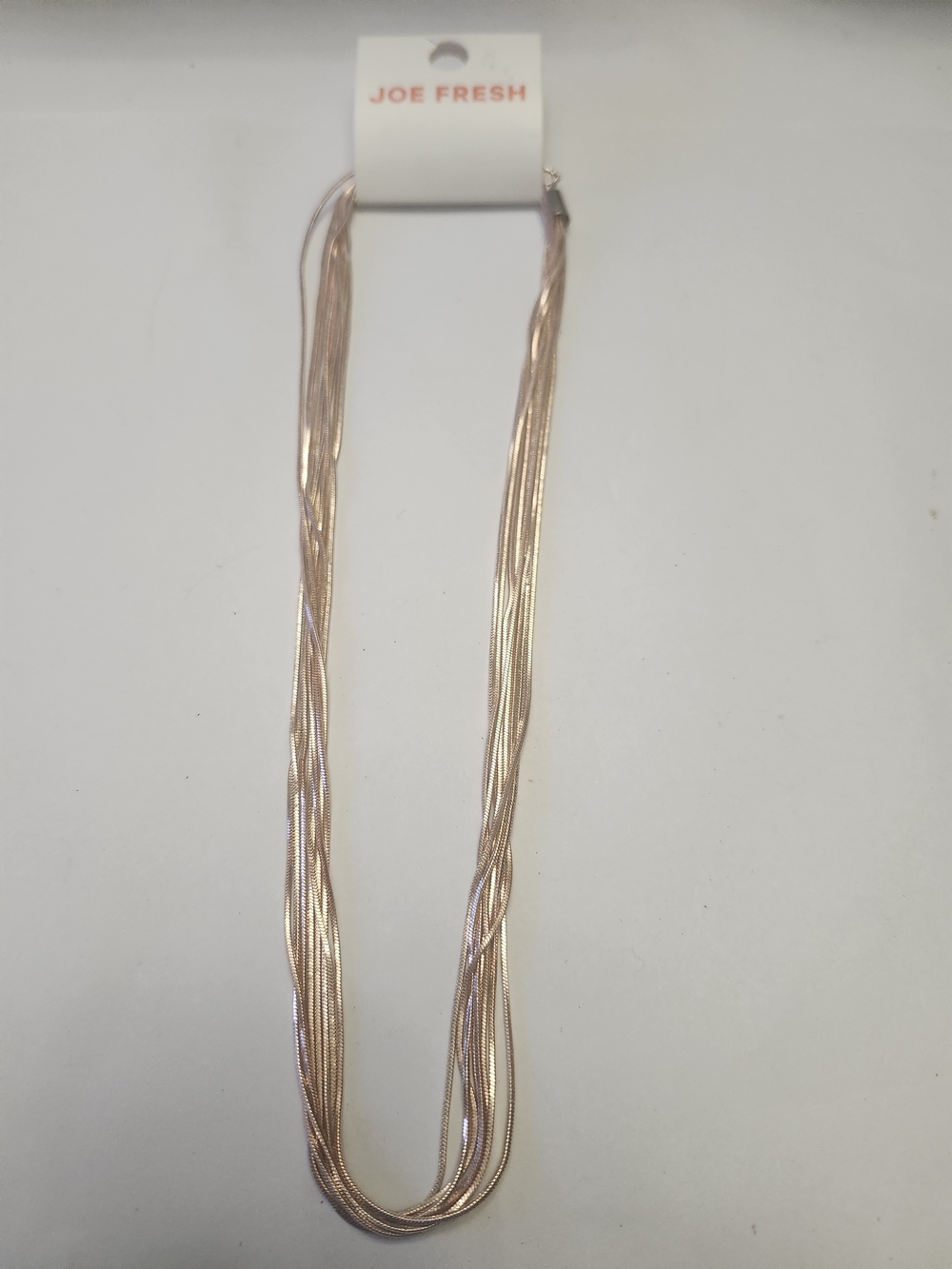 Joe Fresh Rose Gold Layered Snake Chain Necklace
